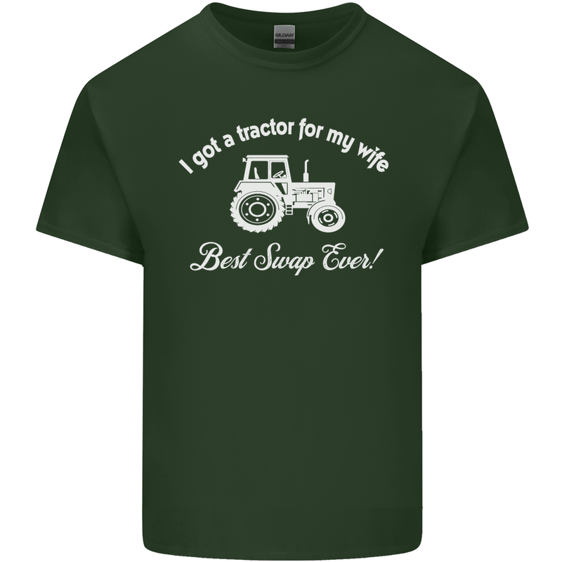 A Tractor for My Wife Funny Farming Farmer Mens Cotton T-Shirt Tee Top Forest Green
