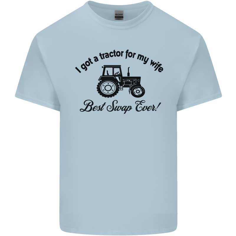 A Tractor for My Wife Funny Farming Farmer Mens Cotton T-Shirt Tee Top Light Blue