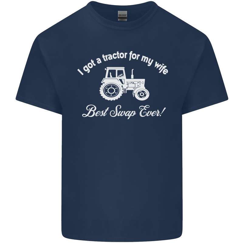 A Tractor for My Wife Funny Farming Farmer Mens Cotton T-Shirt Tee Top Navy Blue
