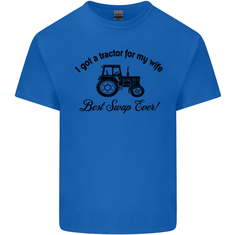 A Tractor for My Wife Funny Farming Farmer Mens Cotton T-Shirt Tee Top Royal Blue