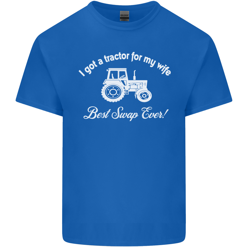 A Tractor for My Wife Funny Farming Farmer Mens Cotton T-Shirt Tee Top Royal Blue