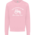 A Tractor for My Wife Funny Farming Farmer Mens Sweatshirt Jumper Light Pink