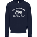 A Tractor for My Wife Funny Farming Farmer Mens Sweatshirt Jumper Navy Blue