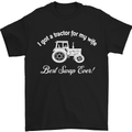 A Tractor for My Wife Funny Farming Farmer Mens T-Shirt Cotton Gildan Black