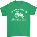 A Tractor for My Wife Funny Farming Farmer Mens T-Shirt Cotton Gildan Irish Green