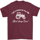 A Tractor for My Wife Funny Farming Farmer Mens T-Shirt Cotton Gildan Maroon