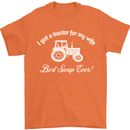 A Tractor for My Wife Funny Farming Farmer Mens T-Shirt Cotton Gildan Orange