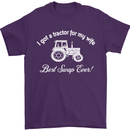 A Tractor for My Wife Funny Farming Farmer Mens T-Shirt Cotton Gildan Purple