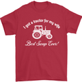 A Tractor for My Wife Funny Farming Farmer Mens T-Shirt Cotton Gildan Red