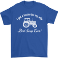 A Tractor for My Wife Funny Farming Farmer Mens T-Shirt Cotton Gildan Royal Blue