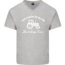 A Tractor for My Wife Funny Farming Farmer Mens V-Neck Cotton T-Shirt Sports Grey
