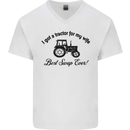 A Tractor for My Wife Funny Farming Farmer Mens V-Neck Cotton T-Shirt White