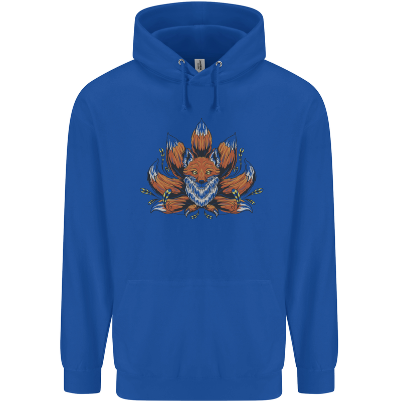 A Trippy Fox With Seven Tails Childrens Kids Hoodie Royal Blue