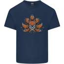 A Trippy Fox With Seven Tails Kids T-Shirt Childrens Navy Blue