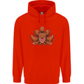 A Trippy Fox With Seven Tails Mens 80% Cotton Hoodie Bright Red