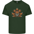 A Trippy Fox With Seven Tails Mens Cotton T-Shirt Tee Top Forest Green