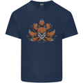 A Trippy Fox With Seven Tails Mens Cotton T-Shirt Tee Top Navy Blue