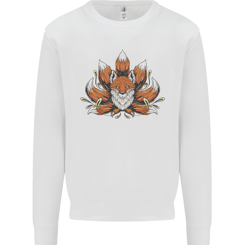 A Trippy Fox With Seven Tails Mens Sweatshirt Jumper White