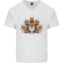 A Trippy Fox With Seven Tails Mens V-Neck Cotton T-Shirt White