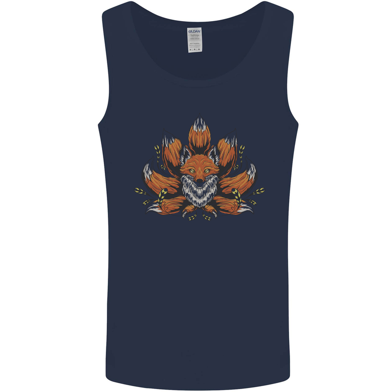 A Trippy Fox With Seven Tails Mens Vest Tank Top Navy Blue