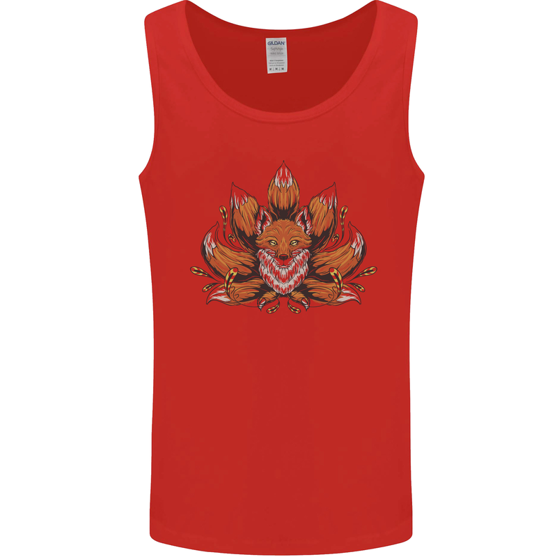 A Trippy Fox With Seven Tails Mens Vest Tank Top Red
