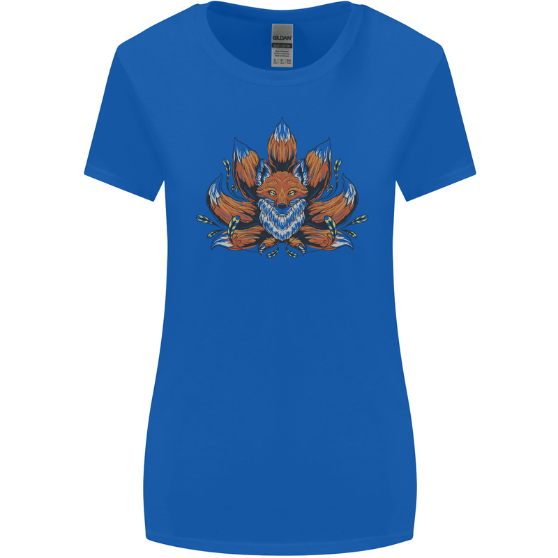 A Trippy Fox With Seven Tails Womens Wider Cut T-Shirt Royal Blue