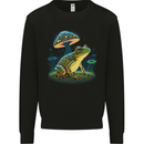 A Trippy Frog Magic Mushrooms LSD Kids Sweatshirt Jumper Black