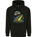 A Trippy Frog Magic Mushrooms LSD Mens 80% Cotton Hoodie Black