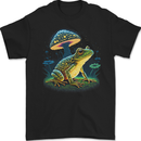 A Trippy Frog Magic Mushrooms LSD Mens Gildan Cotton T-Shirt Black