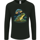 A Trippy Frog Magic Mushrooms LSD Mens Long Sleeve T-Shirt Black