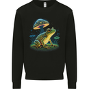 A Trippy Frog Magic Mushrooms LSD Mens Sweatshirt Jumper Black