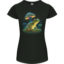 A Trippy Frog Magic Mushrooms LSD Womens Petite Cut T-Shirt Black