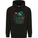 A Trippy Magic Mushroom City LSD Mens 80% Cotton Hoodie Black