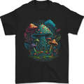 A Trippy Magic Mushroom City LSD Mens T-Shirt 100% Cotton Black