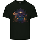 A Trippy Magic Mushroom Forest LSD Kids T-Shirt Childrens Black