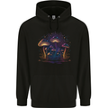 A Trippy Magic Mushroom Forest LSD Mens 80% Cotton Hoodie Black