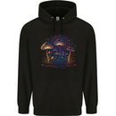 A Trippy Magic Mushroom Forest LSD Mens 80% Cotton Hoodie Black