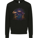 A Trippy Magic Mushroom Forest LSD Mens Sweatshirt Jumper Black