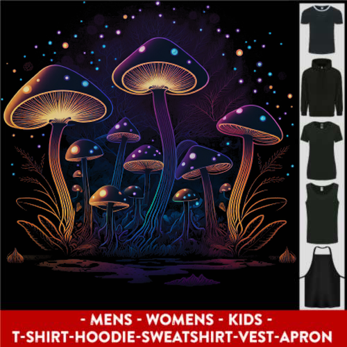 A Trippy Magic Mushroom Forest LSD Mens Womens Kids Unisex Main Image