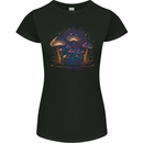 A Trippy Magic Mushroom Forest LSD Womens Petite Cut T-Shirt Black