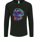 A Trippy Skull Mens Long Sleeve T-Shirt Black