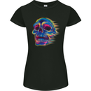 A Trippy Skull Womens Petite Cut T-Shirt Black
