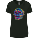 A Trippy Skull Womens Wider Cut T-Shirt Black