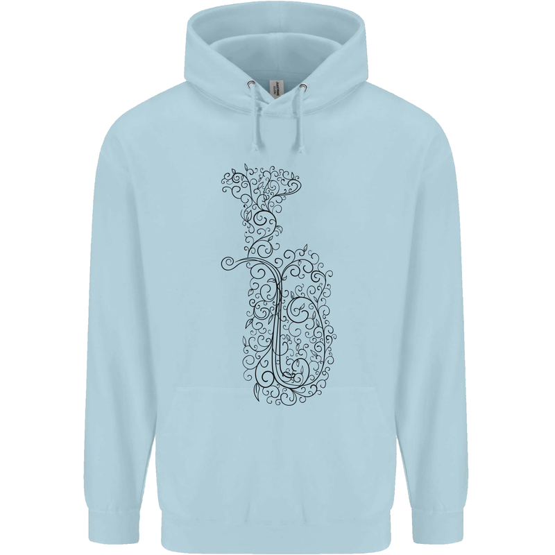 A Tuba Musical Instruments Brass Band Childrens Kids Hoodie Light Blue