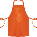 A Tuba Musical Instruments Brass Band Cotton Apron 100% Organic Orange