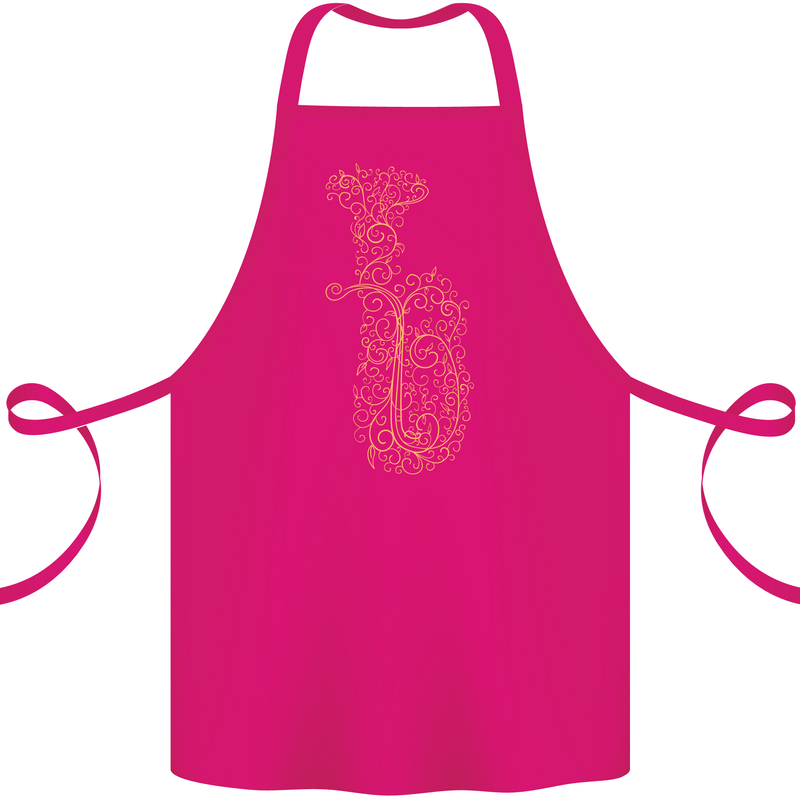 A Tuba Musical Instruments Brass Band Cotton Apron 100% Organic Pink