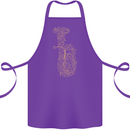 A Tuba Musical Instruments Brass Band Cotton Apron 100% Organic Purple