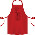 A Tuba Musical Instruments Brass Band Cotton Apron 100% Organic Red