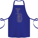 A Tuba Musical Instruments Brass Band Cotton Apron 100% Organic Royal Blue