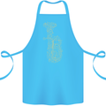 A Tuba Musical Instruments Brass Band Cotton Apron 100% Organic Turquoise